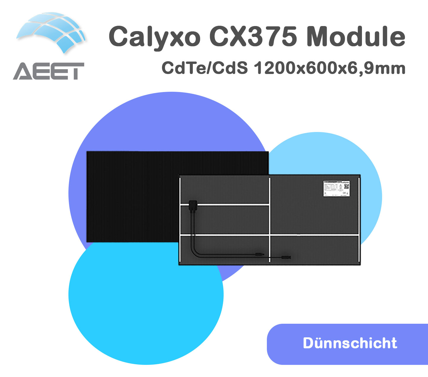 Solarmodule 1200x600x6,9mm Dünnschicht FirstSolar FS3 Ersatz