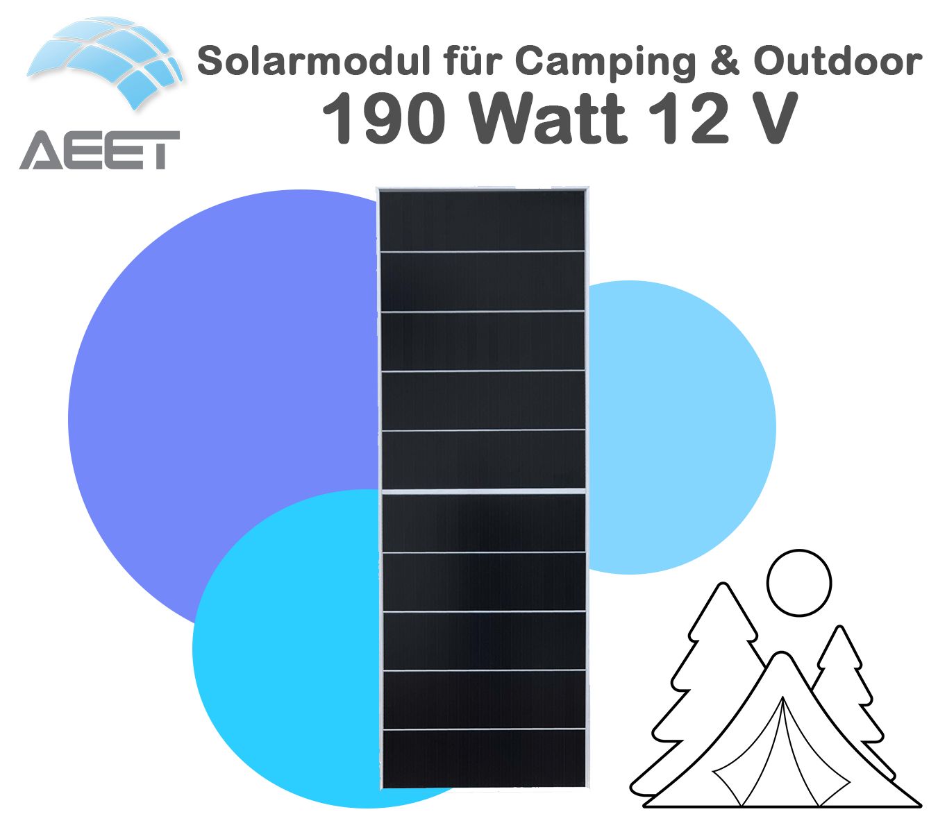 Solarmodule 190 Watt 12V Mono | Camping | Insel | Batterie